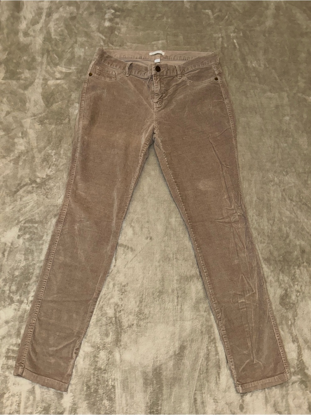New York & Company Skinny Corduroy Pants in Taupe Brown Size 12